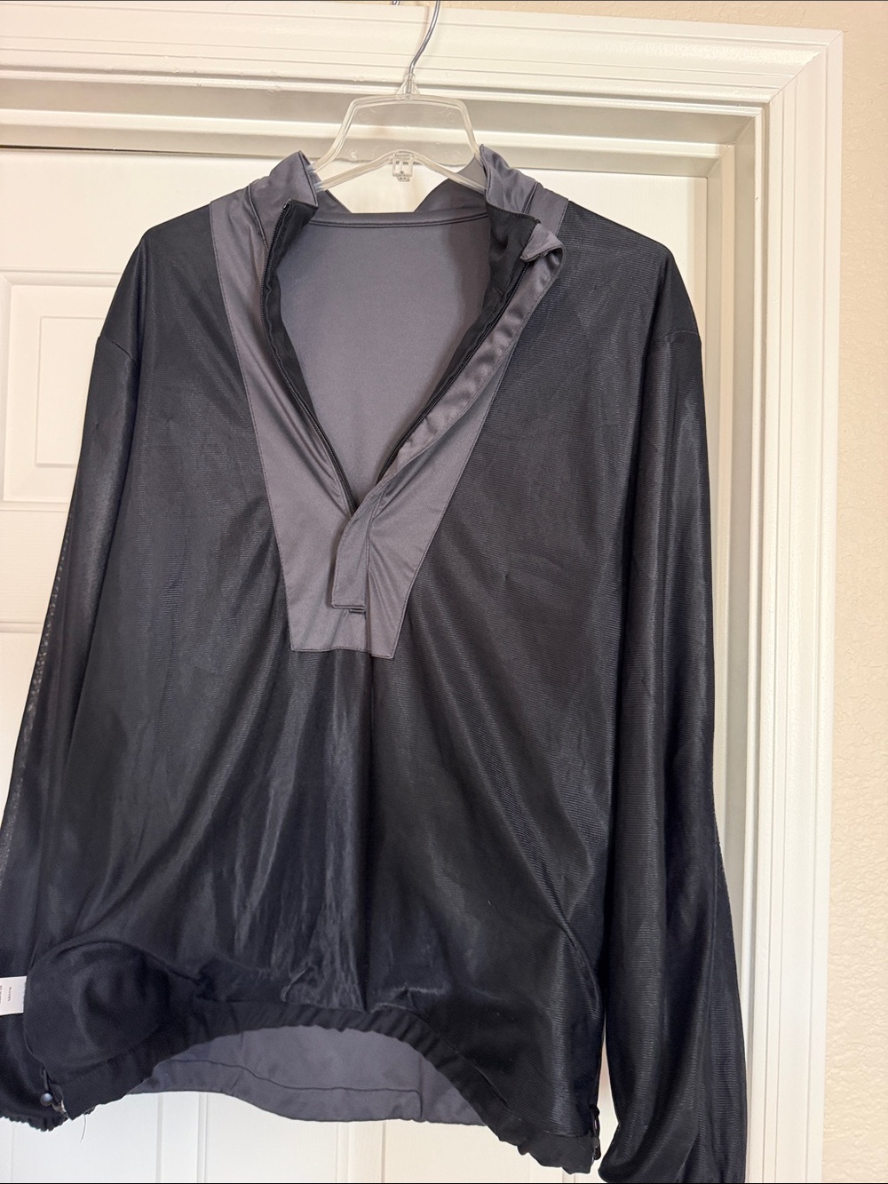 Men's Lightweight Half-Zip Shirt Jacket - Black & Gray - Picture 10 of 10